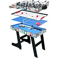 Los mejores  - HLC® Mesa Multijuegos Plegable 4 en 1 Mesa de Billar-Ping Pong-Hockey y Futbolín (109 x 60-5 x 82 cm) Buen Regalo para…
